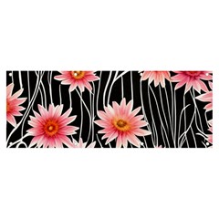 Botanical Black Pink Flowers Pattern Banner And Sign 8  X 3  by GardenOfOphir