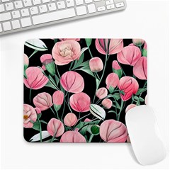 Boho Watercolor Botanical Flowers Large Mousepad by GardenOfOphir