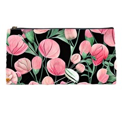 Boho Watercolor Botanical Flowers Pencil Case by GardenOfOphir