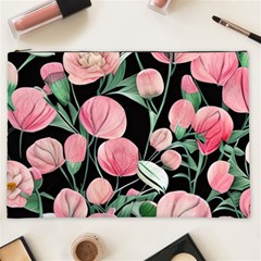 Boho Watercolor Botanical Flowers Cosmetic Bag (xxl) by GardenOfOphir