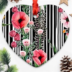 Tropical Paradise - Watercolor Botanical Flowers Ornament (heart)