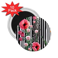 Tropical Paradise - Watercolor Botanical Flowers 2 25  Magnets (10 Pack)  by GardenOfOphir