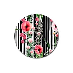 Tropical Paradise - Watercolor Botanical Flowers Magnet 3  (round) by GardenOfOphir