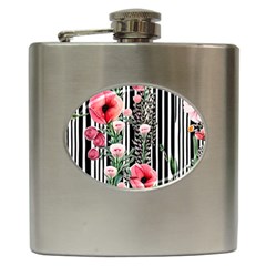 Tropical Paradise - Watercolor Botanical Flowers Hip Flask (6 Oz) by GardenOfOphir