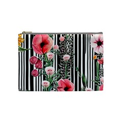 Tropical Paradise - Watercolor Botanical Flowers Cosmetic Bag (medium) by GardenOfOphir