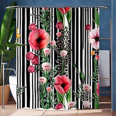 Tropical Paradise - Watercolor Botanical Flowers Shower Curtain 60  X 72  (medium)  by GardenOfOphir