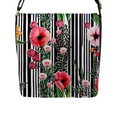 Tropical Paradise - Watercolor Botanical Flowers Flap Closure Messenger Bag (l) by GardenOfOphir