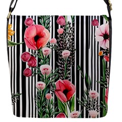 Tropical Paradise - Watercolor Botanical Flowers Flap Closure Messenger Bag (s) by GardenOfOphir