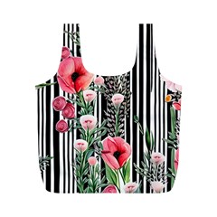 Tropical Paradise - Watercolor Botanical Flowers Full Print Recycle Bag (m) by GardenOfOphir