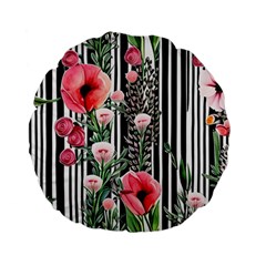 Tropical Paradise - Watercolor Botanical Flowers Standard 15  Premium Flano Round Cushions by GardenOfOphir