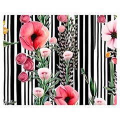 Tropical Paradise - Watercolor Botanical Flowers One Side Premium Plush Fleece Blanket (medium)