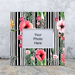 Tropical Paradise - Watercolor Botanical Flowers White Box Photo Frame 4  X 6  by GardenOfOphir