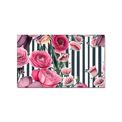 Flora Watercolor Botanical Flowers Sticker (rectangular) by GardenOfOphir