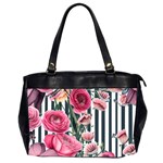 Flora Watercolor Botanical Flowers Oversize Office Handbag (2 Sides) Front