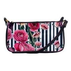 Flora Watercolor Botanical Flowers Shoulder Clutch Bag by GardenOfOphir