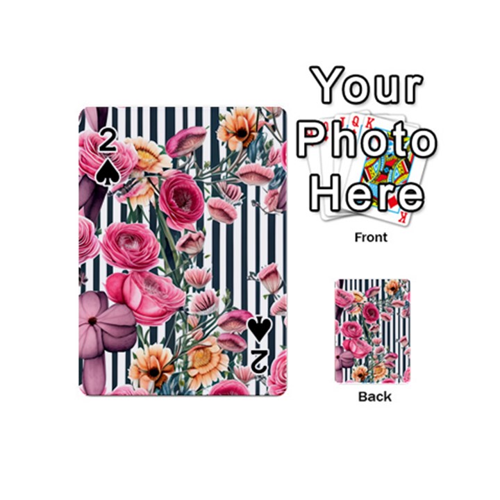 Flora Watercolor Botanical Flowers Playing Cards 54 Designs (Mini)