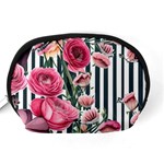 Flora Watercolor Botanical Flowers Accessory Pouch (Medium) Back