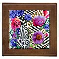 Bountiful Watercolor Flowers Framed Tile by GardenOfOphir