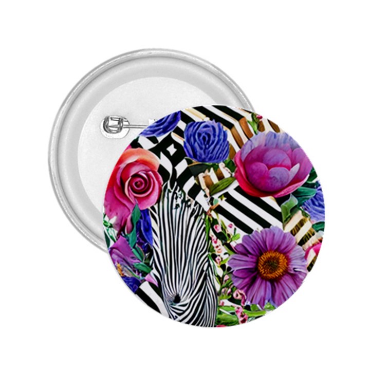 Bountiful Watercolor Flowers 2.25  Buttons