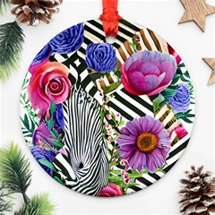 Bountiful Watercolor Flowers Ornament (round) by GardenOfOphir