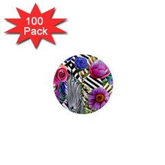 Bountiful Watercolor Flowers 1  Mini Magnets (100 Pack)  by GardenOfOphir