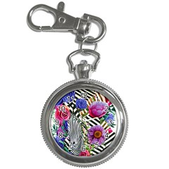 Bountiful Watercolor Flowers Key Chain Watches by GardenOfOphir