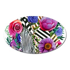 Bountiful Watercolor Flowers Oval Magnet by GardenOfOphir