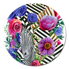 Bountiful Watercolor Flowers Magnet 5  (round) by GardenOfOphir