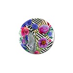 Bountiful Watercolor Flowers Golf Ball Marker Front