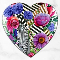 Bountiful Watercolor Flowers Jigsaw Puzzle (heart) by GardenOfOphir