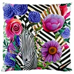 Bountiful Watercolor Flowers Large Cushion Case (One Side) Front