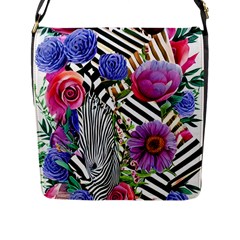 Bountiful Watercolor Flowers Flap Closure Messenger Bag (l) by GardenOfOphir