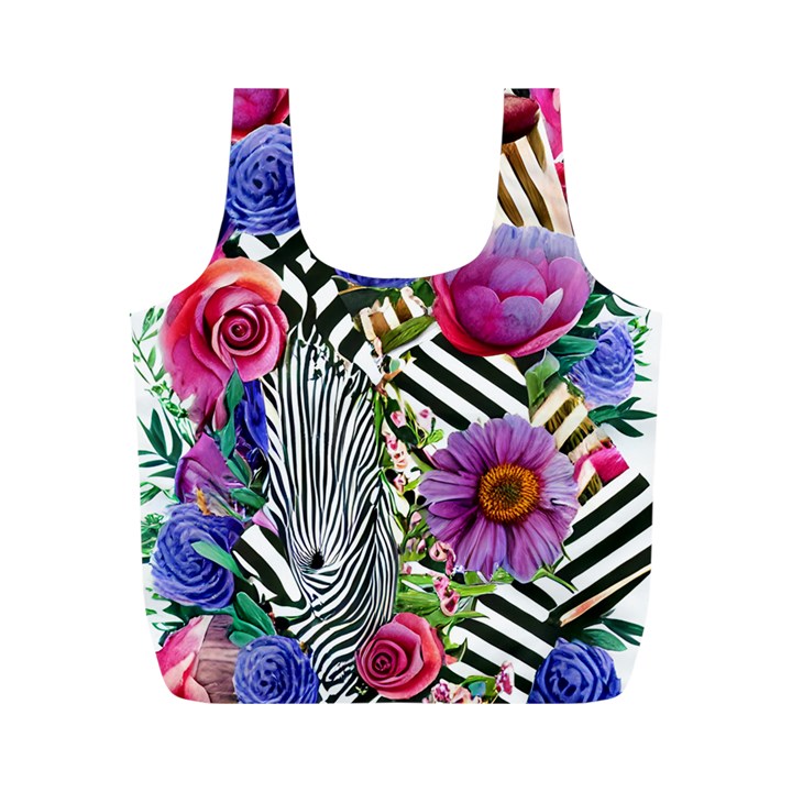 Bountiful Watercolor Flowers Full Print Recycle Bag (M)