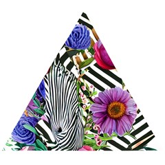 Bountiful Watercolor Flowers Wooden Puzzle Triangle by GardenOfOphir