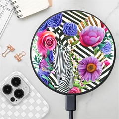 Bountiful Watercolor Flowers Wireless Fast Charger(black)