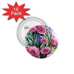 Attention-getting Watercolor Flowers 1 75  Buttons (10 Pack) by GardenOfOphir