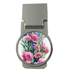 Attention-getting Watercolor Flowers Money Clips (round)  by GardenOfOphir