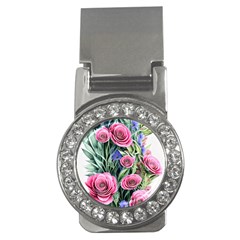 Attention-getting Watercolor Flowers Money Clips (cz)  by GardenOfOphir