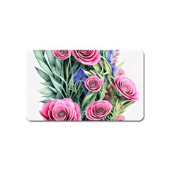 Attention-getting Watercolor Flowers Magnet (name Card) by GardenOfOphir