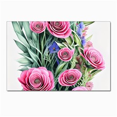 Attention-getting Watercolor Flowers Postcard 4 x 6  (pkg Of 10) by GardenOfOphir