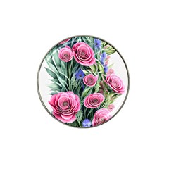 Attention-getting Watercolor Flowers Hat Clip Ball Marker by GardenOfOphir