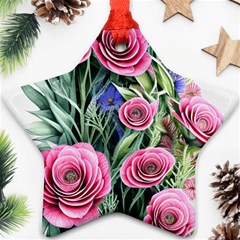 Attention-getting Watercolor Flowers Star Ornament (two Sides) by GardenOfOphir