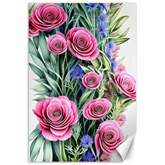 Attention-getting Watercolor Flowers Canvas 20  X 30  by GardenOfOphir