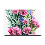 Attention-getting Watercolor Flowers Small Doormat 24 x16  Door Mat