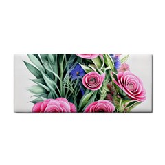 Attention-getting Watercolor Flowers Hand Towel by GardenOfOphir