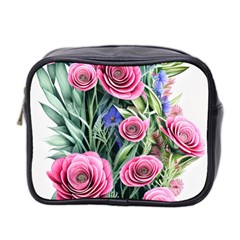 Attention-getting Watercolor Flowers Mini Toiletries Bag (two Sides) by GardenOfOphir