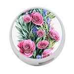 Attention-getting Watercolor Flowers 4-Port USB Hub (One Side) Front