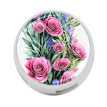 Attention-getting Watercolor Flowers 4-Port USB Hub (Two Sides) Front