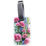 Attention-getting Watercolor Flowers Luggage Tag (two sides) Front