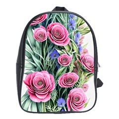 Attention-getting Watercolor Flowers School Bag (xl) by GardenOfOphir